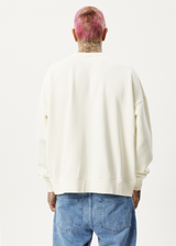 AFENDS Unisex Vacancy - Unisex Crew Neck Jumper - Off White - Afends unisex vacancy   unisex crew neck jumper   off white   streetwear   sustainable fashion