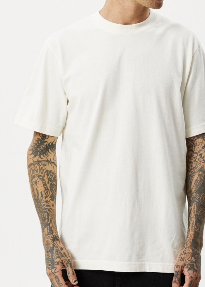 Afends Unisex Vacancy - Unisex Organic Retro T-Shirt - Off White - Streetwear - Sustainable Fashion