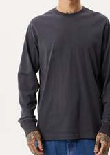 Afends Unisex Vacancy - Unisex Organic Long Sleeve T-Shirt - Charcoal - Afends unisex vacancy   unisex organic long sleeve t shirt   charcoal   streetwear   sustainable fashion