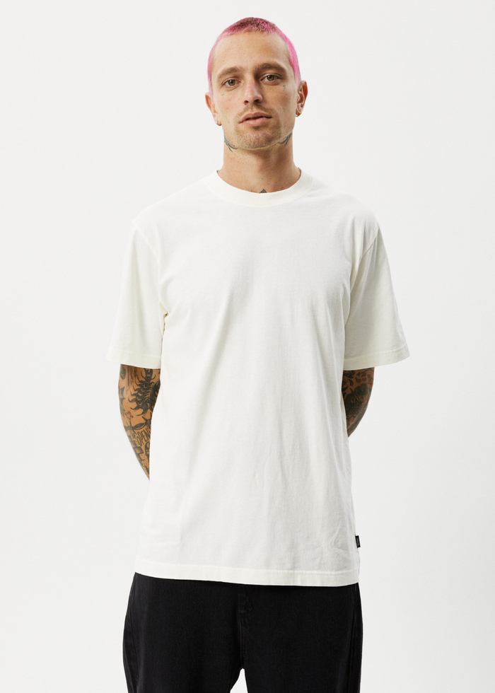 Afends Unisex Vacancy - Unisex Organic Retro T-Shirt - Off White - Streetwear - Sustainable Fashion