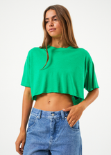Afends Womens Slay Cropped - Hemp Oversized T-Shirt - Forest - Afends womens slay cropped   hemp oversized t shirt   forest   streetwear   sustainable fashion