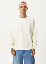 AFENDS Unisex Vacancy - Unisex Crew Neck Jumper - Off White - Afends unisex vacancy   unisex crew neck jumper   off white   streetwear   sustainable fashion