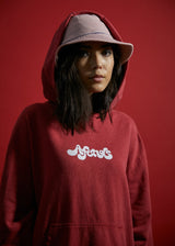 Afends Womens Grow Some - Hemp Oversized Hoodie - Deep Red - Afends womens grow some   hemp oversized hoodie   deep red   streetwear   sustainable fashion