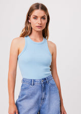 Afends Womens Lydia - Hemp Ribbed Singlet - Sky Blue - Afends womens lydia   hemp ribbed singlet   sky blue   streetwear   sustainable fashion