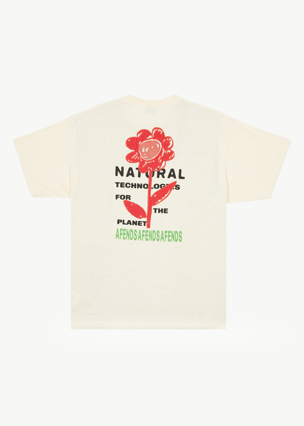 Afends Mens Technology - Graphic Boxy  T-Shirt - Sand