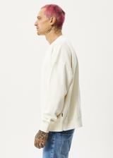 AFENDS Unisex Vacancy - Unisex Crew Neck Jumper - Off White - Afends unisex vacancy   unisex crew neck jumper   off white   streetwear   sustainable fashion