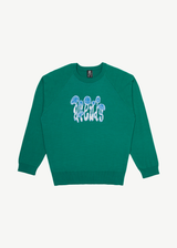 Afends Mens Psychedelic - Raglan Knitted Crew Neck Jumper - Emerald - Afends mens psychedelic   raglan knitted crew neck jumper   emerald   streetwear   sustainable fashion