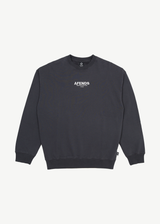 AFENDS Mens Vinyl - Crew Neck Jumper - Charcoal - Afends mens vinyl   crew neck jumper   charcoal   streetwear   sustainable fashion
